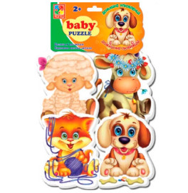 Пазлы детские Vladi Toys "Домашние животные" мягкие
