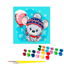 Картина по номерам "Мышонок с шариком" 30*30 см 15548-AC Картина по номерам "Мышонок с шариком" 30*30 см 15548-AC