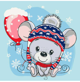 Картина по номерам "Мышонок с шариком" 30*30 см 15548-AC Картина по номерам "Мышонок с шариком" 30*30 см 15548-AC