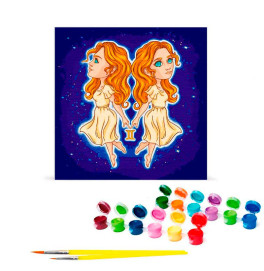 Картина по номерам "Знаки зодиака. Близнецы" 40*40 см@ 10088-AC
