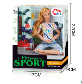 Кукла Fitnes Sport с набором для тренировки 29 см
