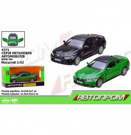 Машина мет. АВТОПРОМ арт. 4371 (96шт/2) 1:42 BMW M4 (G82),2 кольора, відкр. двері,короб. 14,5*6,5*7с