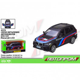 Машина мет. АВТОПРОМ арт. 4374 (96шт/2) 1:43 BMW X5M,1 колір,відкр. двері,короб. 14,5*6,5*7см