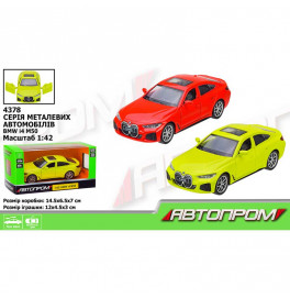 Машина мет. АВТОПРОМ арт. 4378 (96шт/2) 1:43 BMW I4 M50,2 кольора, відкр. двері,короб. 14,5*6,5*7см