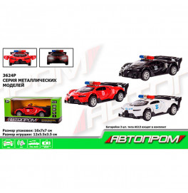 Машина метал "АВТОПРОМ",1:32,3кол,свiтло,звук,вiдкр.дверi, в кор. 3624P