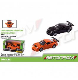 Машина мет. АВТОПРОМ арт. 4347 (96шт) 1:39 Porsche 911 GT3 RSR,2 кольор.,відкр..двері, короб.  14,5*