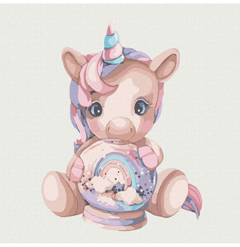 Картина по номерам. "Розовый единорог" 30*30см KHO2357 Картина по номерам. "Розовый единорог" 30*30см KHO2357