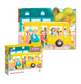 300551 Пазл «Метушня біля автобуса»