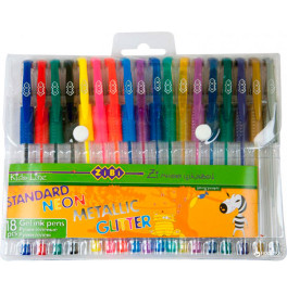 Набір з 18-ти гелевих ручок STANDARD+NEON+GLITTER+METALLIC Набір з 18-ти гелевих ручок STANDARD+NEON+GLITTER+METALLIC