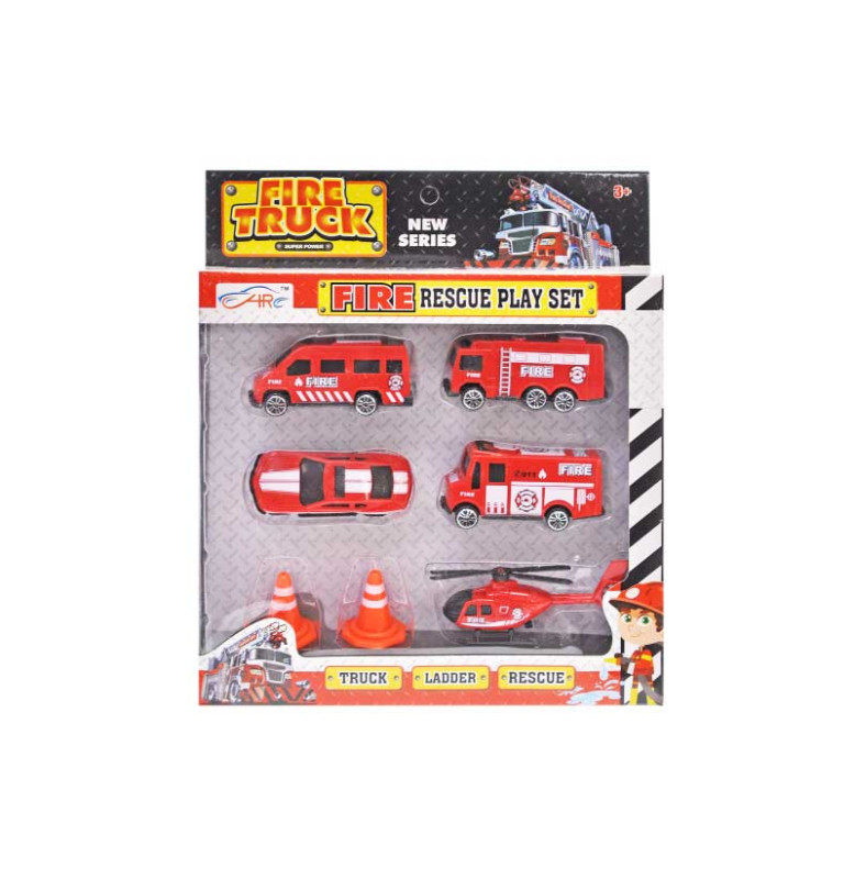 Набір пожежних машин в коробці 5шт 738-5H Набір пожежних машин в коробці 5шт 738-5H