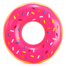 Круг надувн.  56256 (12шт) Розовый пончик 114 см