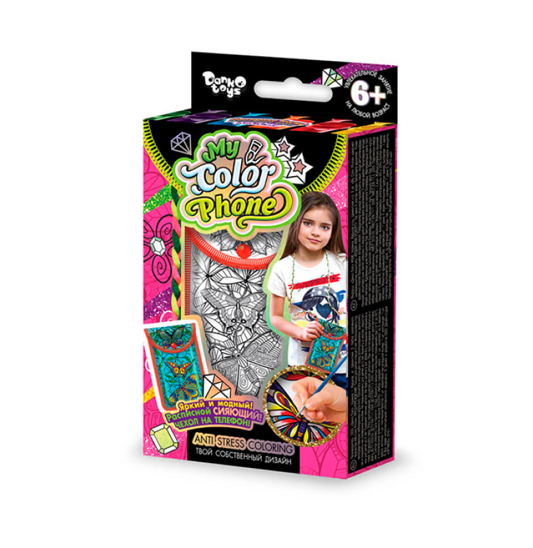 Комплект креативного творчества "My Color Phone" чехол-раскраска (12) 6209  6 видов Комплект креативного творчества "My Color Phone" чехол-раскраска (12) 6209  6 видов