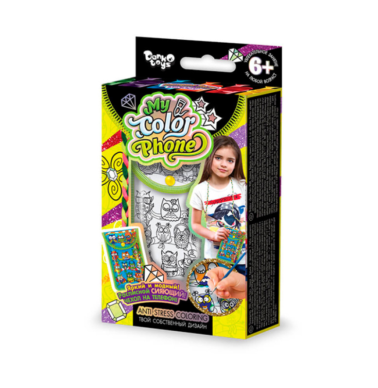 Комплект креативного творчества "My Color Phone" чехол-раскраска (12) 6209  6 видов Комплект креативного творчества "My Color Phone" чехол-раскраска (12) 6209  6 видов