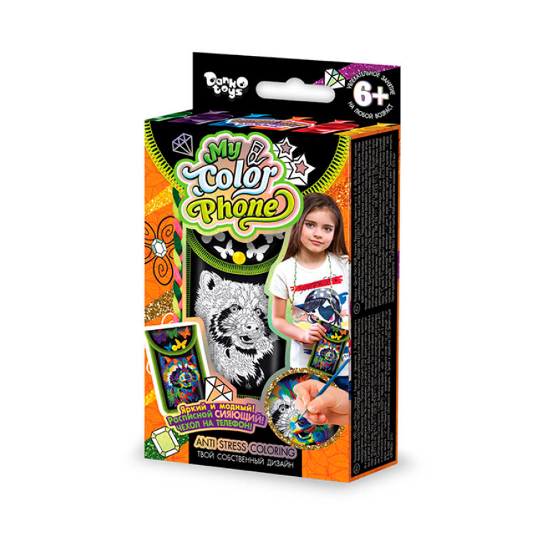Комплект креативного творчества "My Color Phone" чехол-раскраска (12) 6209  6 видов Комплект креативного творчества "My Color Phone" чехол-раскраска (12) 6209  6 видов
