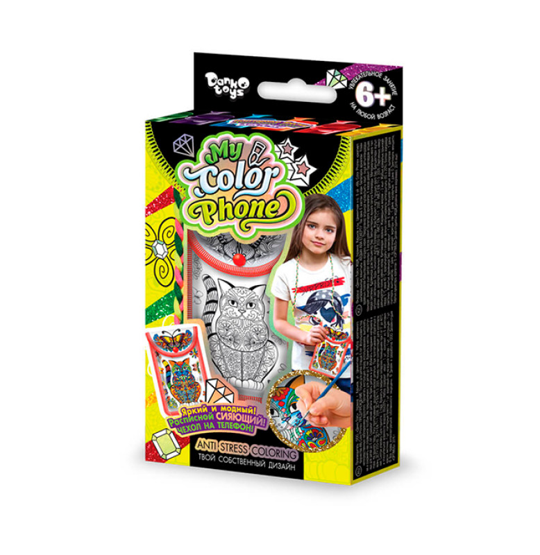 Комплект креативного творчества "My Color Phone" чехол-раскраска (12) 6209  6 видов Комплект креативного творчества "My Color Phone" чехол-раскраска (12) 6209  6 видов