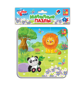 Магнитные пазлы "Зоопарк"  VT3204-12 (рус) (60)