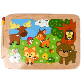 Комплект "Фанерний магнітний еко-пазл "Лісові друзі"