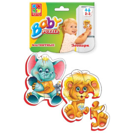 Беби пазлы магнитные  "Зоопарк" ((5)) (50)
