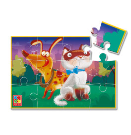 Мягкие пазлы А5 "Кот, собака" VT1103-86 (рус)