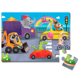 Мягкие пазлы А4 "Транспорт" на 24 элемента VT1102-24 (рус) (50)