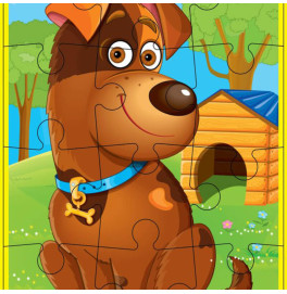 Мягкие пазлы А5 "Любимцы"  Собака ((10)) (50)