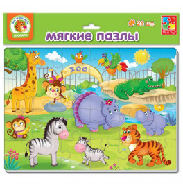 Пазлы мягкие А4 "Зоопарк" 35 эл. ((10)) (50)