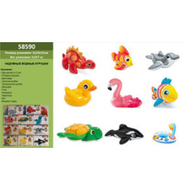 Надувн. игрушка 58590 (36шт) "Весело купаться", 9 видов, (2+лет) в кор. 15*20 см